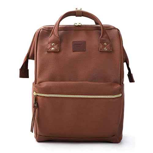 Kah&Kee Leather Backpack for Women and Men 15-inch Laptop Bag | Teacher Professional, Diaper Bag Backpack, Ideal for Work, School, Nurse, College & Travel (Brown, Medium)