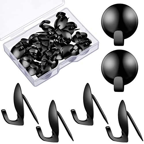 Zhengmy 30-Pack Black Metal Cubicle Wall Hooks for Fabric Panels