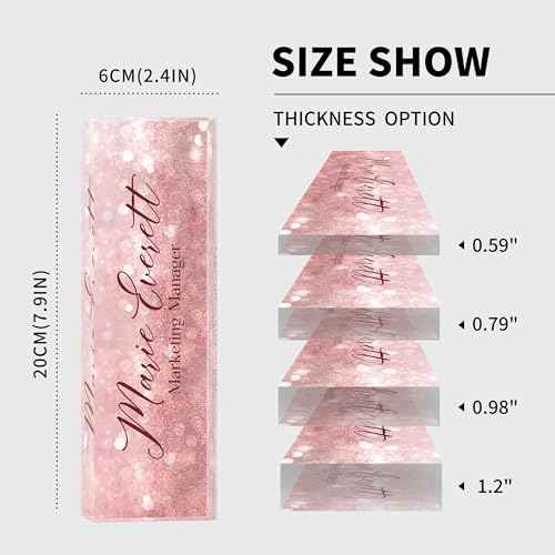 Custom Name Plate for Desk | Personalized Desk Name Plate | Personalized Boss Employee Teacher Appreciation Gifts | Acrylic Name Plate Office Desk Accessories (A-Pink Quartz)