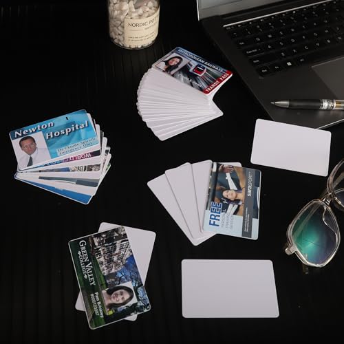 500 Pack Blank White PVC ID Cards CR80 30 Mil for Badge Printers - BKISVWCSop, Dual-Sided