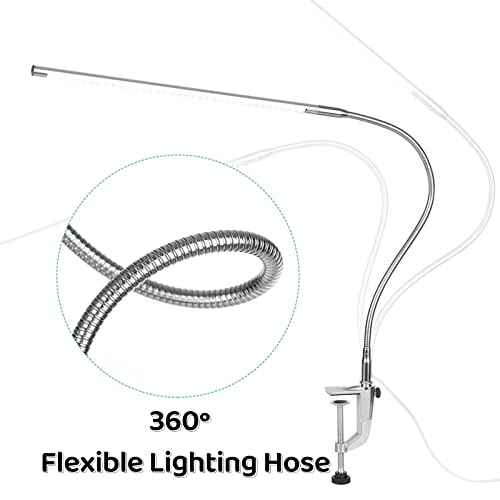Desk Lamp with Clamp, 3 Modes 10 Brightness 360¡Æ Rotation Eye-Caring Reading Light,8W Long Flexible Gooseneck, Architect Task Lamp, USB Clamp Light for Home Office Manicure Reading