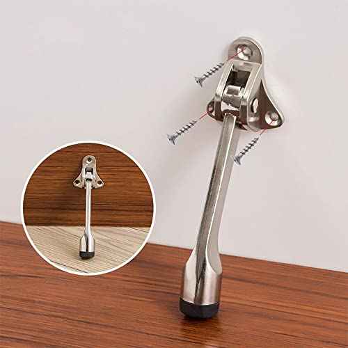 Boshen 15Pcs Kickdown Door Stopper Easy-Install Door Stop Holder Premium Rubber Foot Ajustable Height (Satin Nickel, 15 Pack)