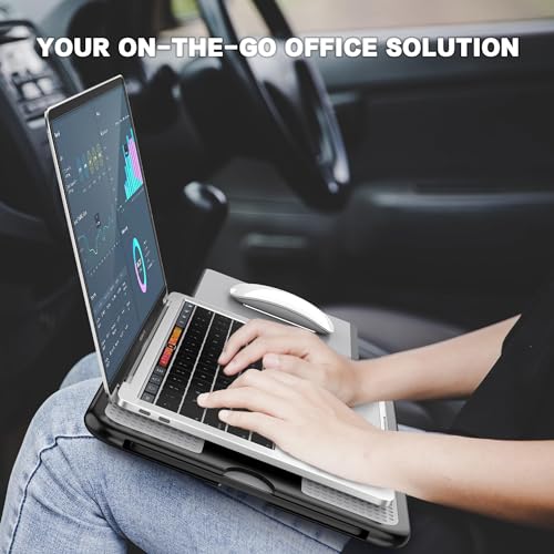 AboveTEK Portable Laptop Lap Desk with Retractable Mouse Pad, Heat Shield, Non-Slip Surface
