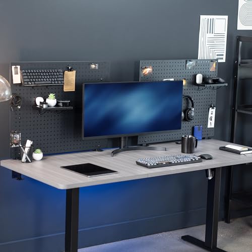 VIVO Black Clamp-on Desk Pegboard 60 x 24 in – PP-DK30B-2, 2 Panels