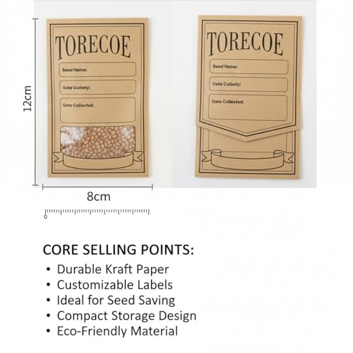 150pcs Kraft Seed Envelopes - Small DIY Plant & Flower Seed Packaging