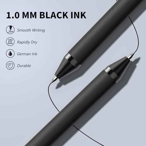 108 Pack Black Pens - Bulk Pens 1.0mm Medium Point Ballpoint Pens Smooth Writing No Bleed Retractable Black Ink Pen