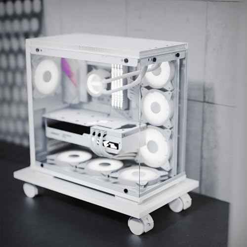 CPU Stand¡¢Mobile CPU Holder¡¢Computer Tower Stand with 4 Caster Wheels Fits for PC¡¢Printer¡¢Most Computer Tower¡¢Office¡¢Home¡¢Planter Caddies¡¢Dog Bowl Stand (White)