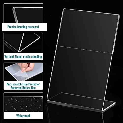 36 Pack Acrylic Picture Frames 4 x 6 Inches Clear Photo Frames Plastic Picture Collage Frames Flyer Display Vertical Slanted Back Stand up Sign Holder for Office Desktop Photo Picture Menu Document