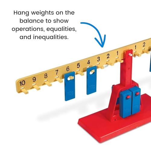Hand2mind Math Balance - Weighted School Scale for Kids Learning, Classroom and Middle School Math Manipulatives