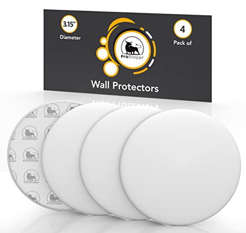 White ProStoppr® Large 3.15-Inch Door Wall Protectors (4 Pack) with Strong Adhesive