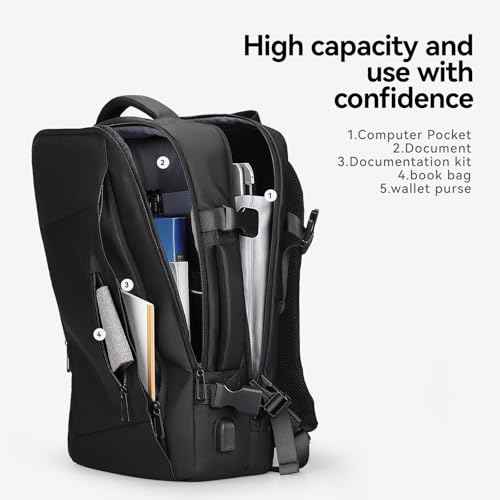 Mark Ryden Business Laptop Backpack for Men and Women,Waterproof Travel Backpack, 26L fit 17 Inch Business Backpack with USB Charging Port, Carry on Flight Approved Computer Backpack