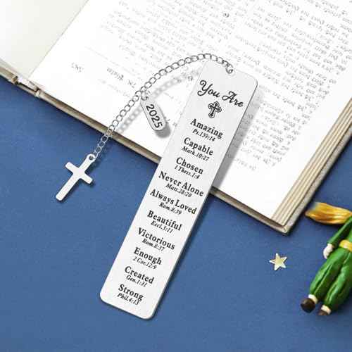 Bible Bookmark, Kaluofan 2025 Christian Bookmarks, Bookmarks for Women, Baptism Gifts for Girl, First Communion Gifts for Girls, Back to School Coming of Age Gifts, Graduation Gifts