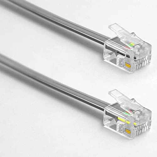 NECABLES Phone Cord 10ft Telephone Cord Phone Cable RJ11 6P4C Male to Male for Landline and Fax - 10 Feet