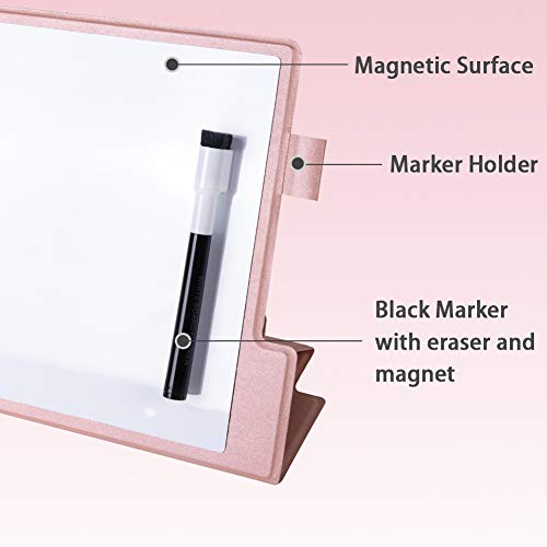 CRCHOM 9x12 Inch Pink Dry Erase Whiteboard - Portable & Magnetic, Slim Design with Marker