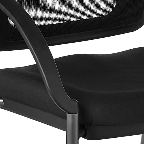 Office Star ProGrid Deluxe Visitor's Chair with Breathable Back, Padded Seat & Casters