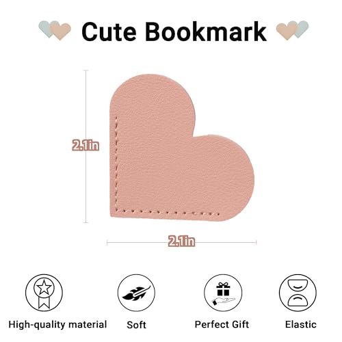 Yuoyar 30Pcs Leather Heart Book Marks for Reading Women - Cute Bookmarks for Book Lovers - Unique Gifts for Women