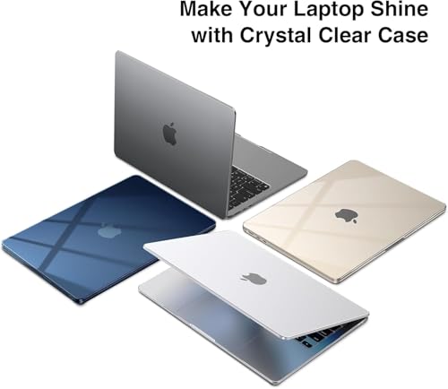 EooCoo Crystal Clear MacBook Air 15-Inch Case for M2 M3 M4 M5 2023-2026