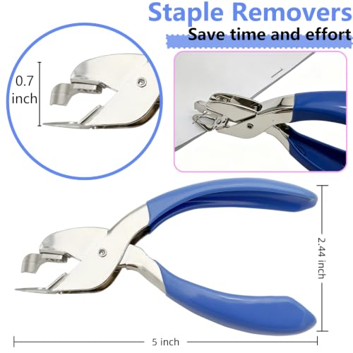 TDYBASE 2-Pack Staple Remover, Ergonomic Blue - Quick & Easy Paper Quicker, Office/School