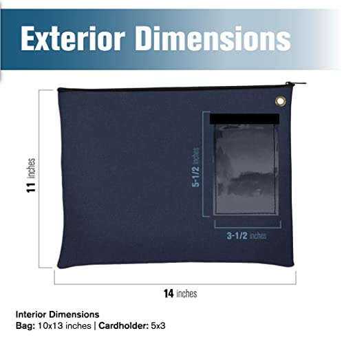 Large Navy Blue Canvas Interoffice Mailer Bag 14 oz with Zipper & Grommet