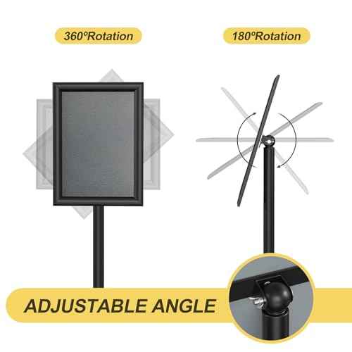 Relx Sign Holder Stand 8.5x11 inch - Adjustable Floor Standing Sign Holder - Signage Stand with Snap-Open Frame Display for Malls,Schools,Restaurants