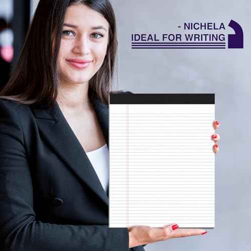 24 Pack Legal Pads 8.5 x 11 College Ruled Note Pads 8.5 x 11 Notepads 8.5 x 11 Micro Perforated Writing Pads 8.5 x 11 Pads of Paper Lined White Paper, 50 Sheets per Notepad for Home, Office, School