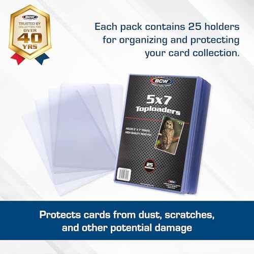 BCW 5 X 7 Photo Toploader - 25 ct | Photo Postcard Protectors, Rigid Hard Plastic Holders | Card Sleeves Photo Holders for 5x7 Memories and Collectibles and Document Storage