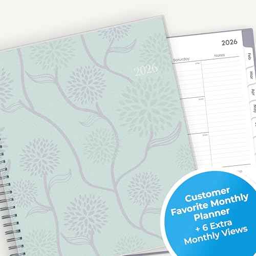 Blue Sky 2026 Monthly Planner Calendar, January 2026 - December 2026, 8" x 10", Flexible Cover, Laminated Tabs, Durable Twin Wire Binding, Rue Du Flore