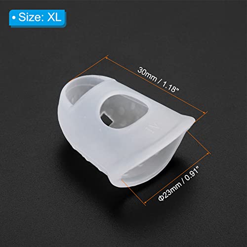 PATIKIL 0.91 Inch Clear Silicone Finger Tips 30 Pack - Thimbles for Guitar Sewing Office
