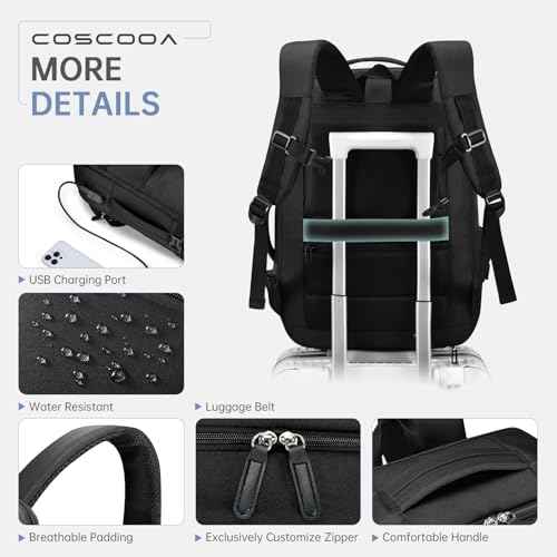 Expandable Carry On Travel Backpack,For Frontier Airlines Personal Item Bag 18x14x8 Underseat Travel Duffel Bag,17 inch Laptop Backpack Flight Approved
