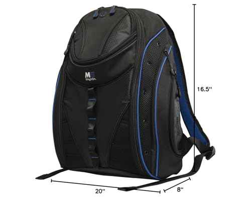 Mobile Edge Express 2.0 Laptop Backpack for Men and Women, Compatible with PC and Mac Laptops 16-17 Inch, Travel Work Business Computer Bag, MEBPE32, Black with Royal Blue Trim