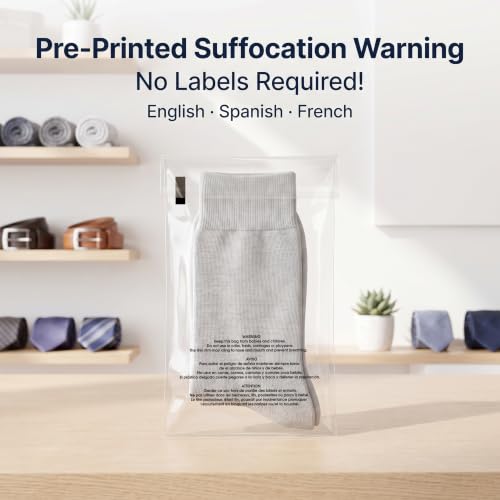 6 x 9 Self Seal Clear Poly Bags 1000 Count with Suffocation Warning - Spartan Industrial