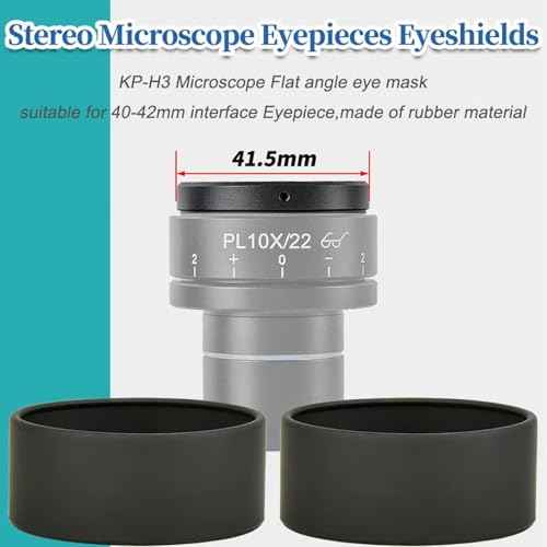 2PCS Eyepiece Eyeshields, Binocular Eye Cups Replacement, Eyepiece Protector, 44mm Diameter Rubber Flat Angle Eyepiece Guard Stereo Microscope Accessory for 40?42mm Interface