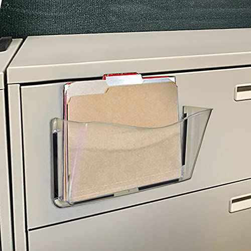 Azar Displays 250045 Clear Plastic Wall Mount File Holder with Magnets, Legal(Magnetic), 4-Pack