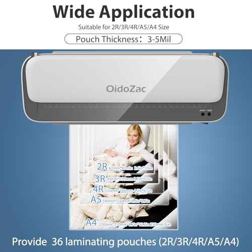 Laminator Machine, 11 in 1 Laminating Never Jam Technology with 36 Laminating Sheets, 9 Inch Thermal Laminator A4 Laminating Machine Hot & Cold with Paper Trimmer for Home Office School