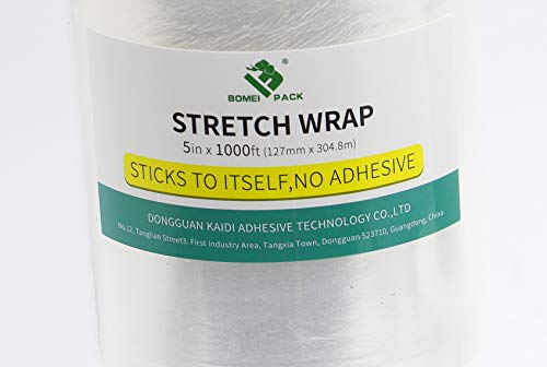 BOMEI PACK 4Pack Industrial Mini Clear Stretch Wrap with Handle 5"