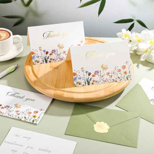 Thank You Cards with Envelopes, 50 Pack Thank You Cards Bulk Blank Card Notes with Envelopes & Stickers 4x6 Inch Greeting Card for Wedding, Baby Shower, Graduation, Bridal Shower, Business,Birthday