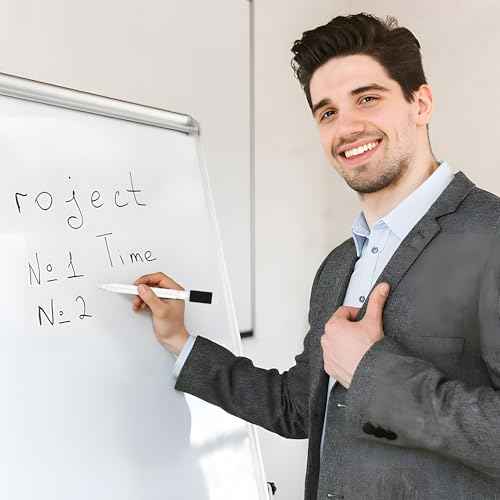 5 Pcs White Dry Erase Markers Magnetic Dry Erase Marker with Eraser Cap Mini Dry Erase Markers for Blackboard (5)