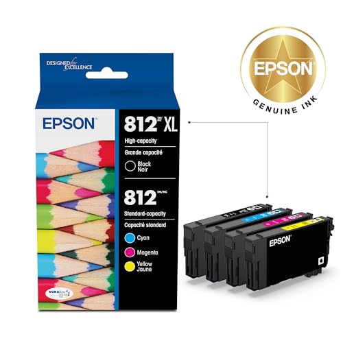 Epson 812 Ink Cartridge Combo Pack - Black XL & Standard Color for WF Series