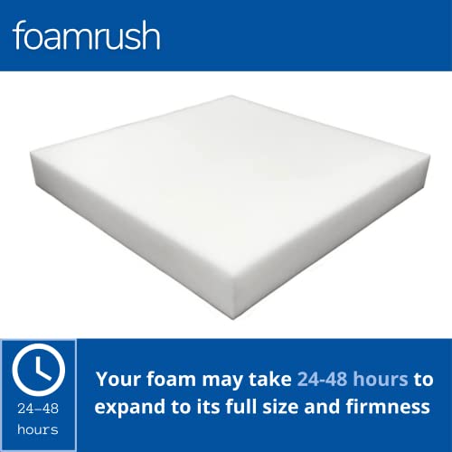 FoamRush 6" H x 24" W x 26" L High Density Premium Quality Upholstery Cushion, Seat Replacement, Sheet Padding Made in USA
