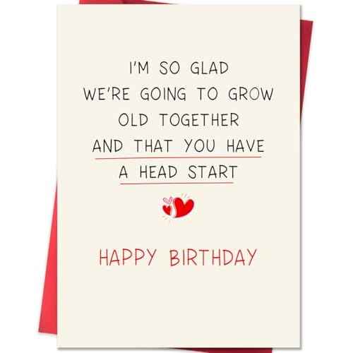 Romantic Birthday Cards for Boyfriend Girlfriend, Birthday Cards for Him Her,Funny Birthday Card for Husband Wife, Birthday Gifts for Women Men