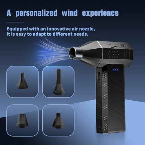 X3 Mini Electric Compressed Air Duster ? 110,000RPM Powerful Turbo Jet Blower, 3-Gear Adjustable Computer Duster with Fast Charging and Overheat Protection,Dust Blower for Keyboard,Computer