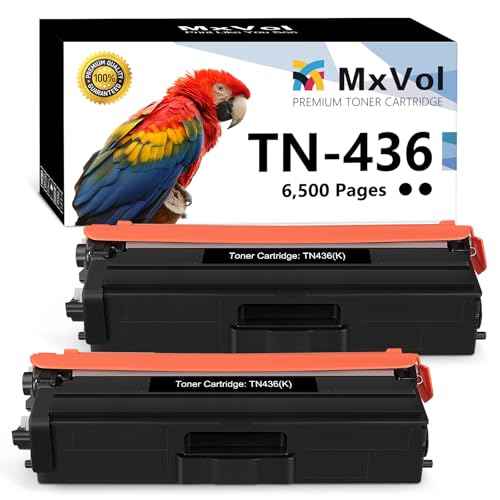 TN436BK Super High Yield TN436 Black Toner Cartridge Replacement for Brother TN-436BK TN436 TN-436 TN433BK TN431BK MFC-L8900CDW MFC-L8610CDW HL-L8360CDW HL-L8260CDW Printer Toner, 2 Pack