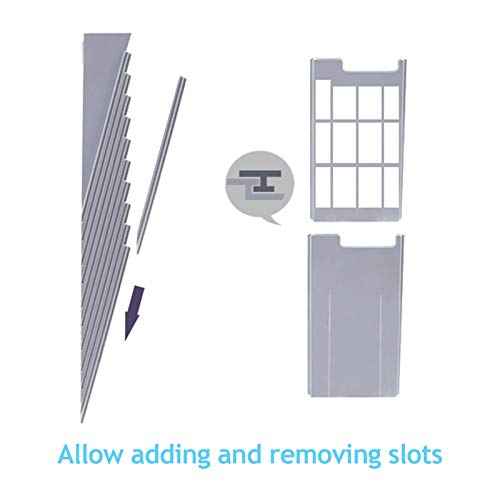 NADAMOO Time Cards Rack Retractable Time Card Holder with 10-Pocket,Plastic Wall Mounted Cards Holder Compatible with Time Card Machine Attendance Recorder Punch Clock for Office, Gray