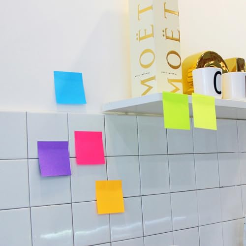 Vanpad Bright Colors 3x3 Inch Sticky Notes 8 Pack - Strong Adhesive Self-Stick Pads