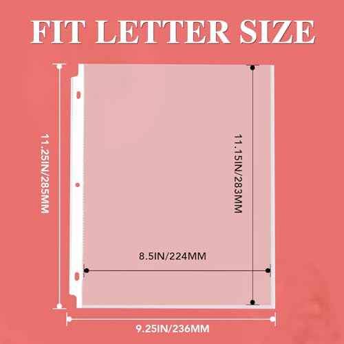 200 Pack Sheet Protectors 8.5 x 11 inch Clear Page Protectors for 3 Ring Binder, Plastic Sleeves for Papers, Document