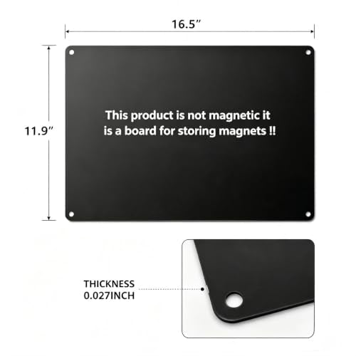 Magnetic Bulletin Board 11.9x16.5 Inch Metal Memo Board Black 2 Pack