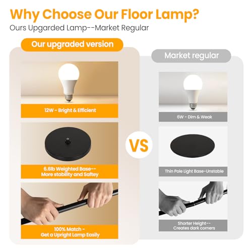 Beanliss Black Arc Floor Lamp with Remote, Dimmable & 3 Color Temperatures