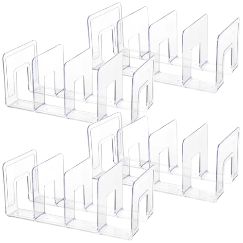 4 Pack Acrylic Desktop Book Organizers - Clear File & Purse Holders
