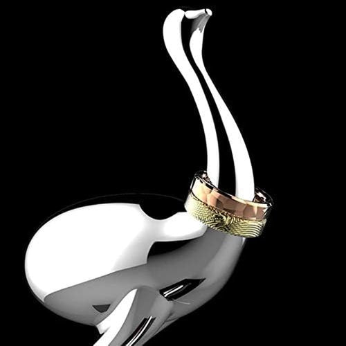 EHERDM Running Ostrich Magnetic Paperclip Holder Funny Office Desk Decor Decorative Jewelry Storage Dispenser Silver Creative Small Gifts for Friends Coworkers