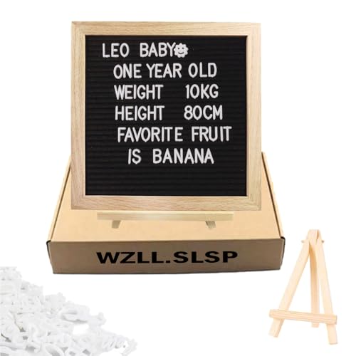 Black Felt Changeable Letter Board 10x10 Inch with 340 Letters & Stand